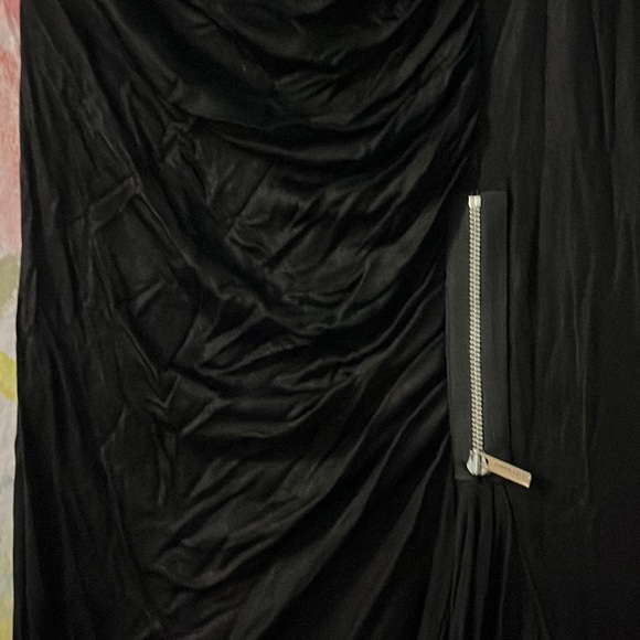 KAREN MILLEN KNIT ASYMMETRICAL RUCHING WITH ZIPPER HARDWADE SIZE 4 us - Picture 7 of 9